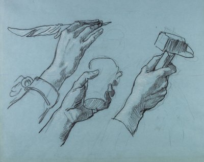 Three Studies of Hands, c. 1876 tekijältä Thomas Couture