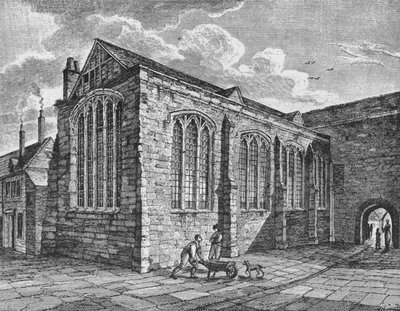 Koillisnäkymä Pyhän Kolminaisuuden kappelista, Leadenhall, Lontoon kaupunki, c1825 1906 tekijältä Thomas Dale