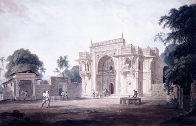 Moskeijaan johtava portti, Chunargarh, Uttar Pradesh, S. 1789-90 tekijältä Thomas Daniell