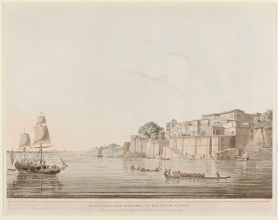 Ramnagar, lähellä Benaresia, Ganges-joella tekijältä Thomas Daniell