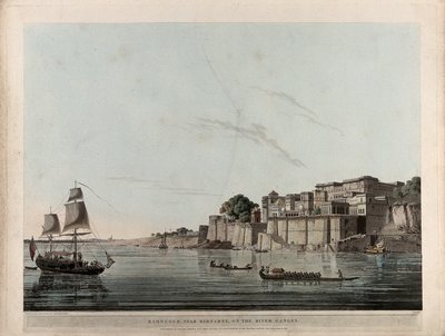 Ramnugur lähellä Bernaresia Ganges-joen varrella. tekijältä Thomas Daniell