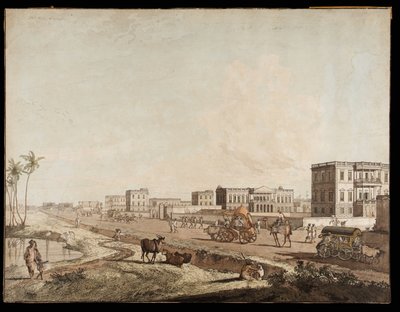 Chouringheen uudet rakennukset Kalkutan näkymistä, 1787 tekijältä Thomas Daniell