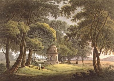 Maurilaisen naisen hauta, Bengal, kaiverrus Joseph Constantine Stadler (fl.1780-1812) pub. kirjoittanut Edward Orme (1774-n. 1820) 1803 (litho) tekijältä Thomas Daniell
