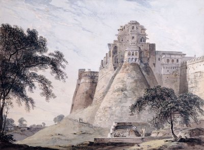 Näkymä linnoitukselle, Jaunpur, Uttar Pradesh, tekijältä Thomas Daniell