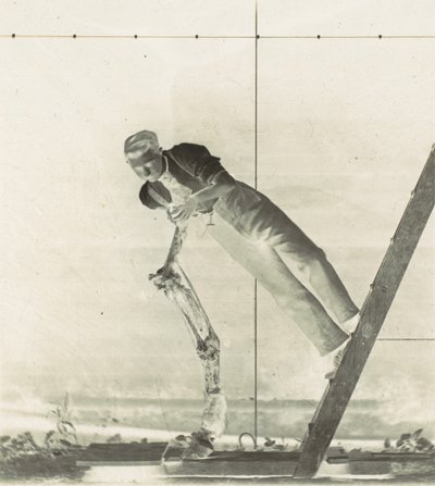 Mies tikkailla leikatulla hevosen jalalla, 1880-luku. tekijältä Thomas Eakins