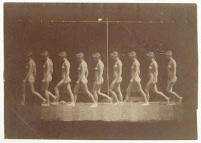 Marey Wheelin valokuvat tunnistamattomasta mallista, 1884. tekijältä Thomas Eakins