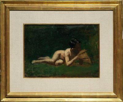 Luonnos teokseen ”Arcadia” - makuulla olevasta pojasta tekijältä Thomas Eakins