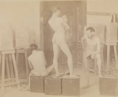 [Kolme alastonmallia maalausstudiossa] tekijältä Thomas Eakins