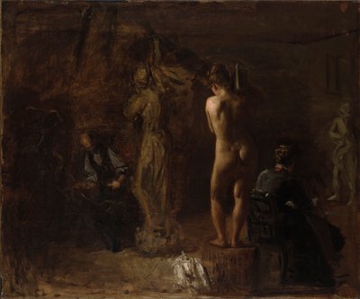 William Rush veistää allegorista hahmoaan Schuylkill-joesta, tutkimus tekijältä Thomas Eakins