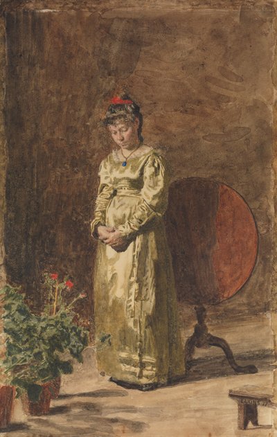 Nuori tyttö meditoi, 1877. tekijältä Thomas Eakins