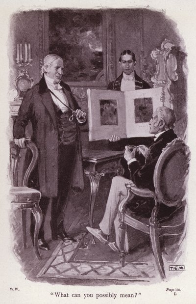 Kuvitus Wilkie Collinsin teokselle The Woman In White (litho) tekijältä Thomas Eyre Macklin
