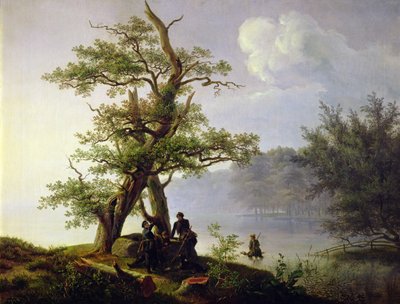 Vesilintujen metsästys, 1828 tekijältä Thomas Fearnley