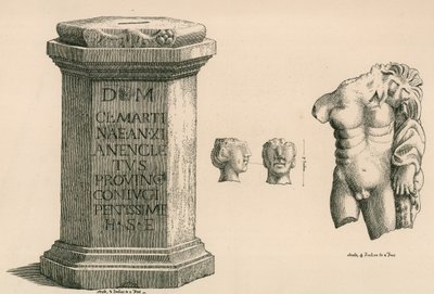 Jalusta ja fragmentti roomalaisesta Herkules-patsaasta tekijältä Thomas Fisher Hoxton