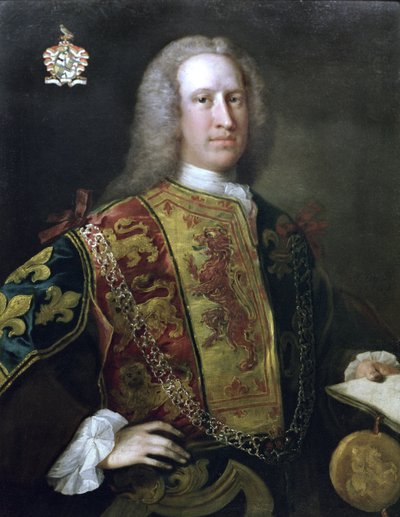 Sir Charles Townley, sukkanauhakuningas (Garter King of Arms) tekijältä Thomas Frye