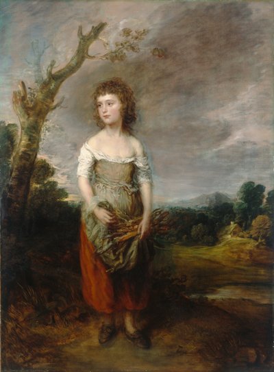 Talonpoikatyttö kokoaa peikkoja metsään tekijältä Thomas Gainsborough