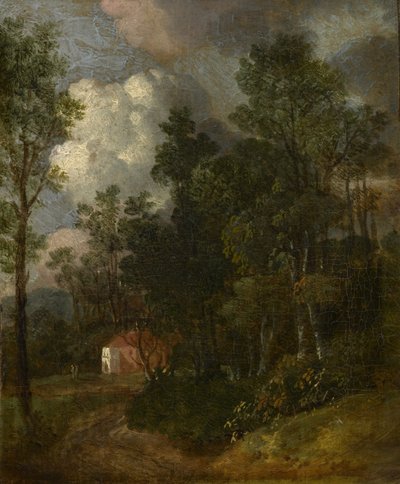 Metsäinen maisema talon hahmoilla, n. 1752 tekijältä Thomas Gainsborough