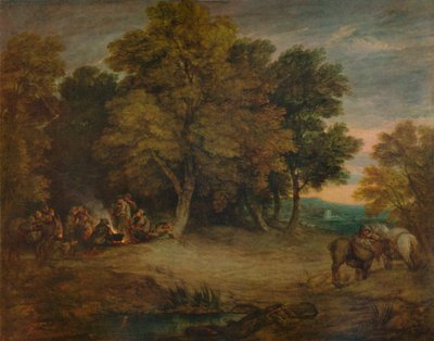 Gipsy Camping: Sunset, c1758, 1935 tekijältä Thomas Gainsborough