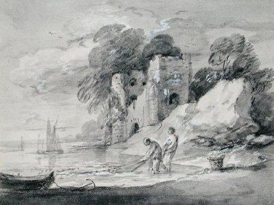 Seinen verkon vetäminen tekijältä Thomas Gainsborough