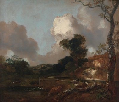 Maisema virran ja padon kanssa tekijältä Thomas Gainsborough