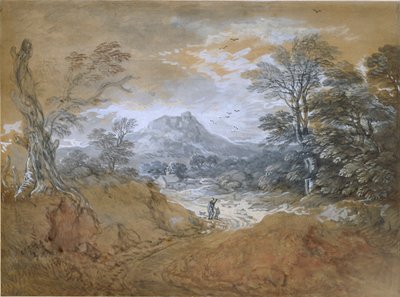 Maisema tiellä metsän reunalla, 1760-1765 tekijältä Thomas Gainsborough