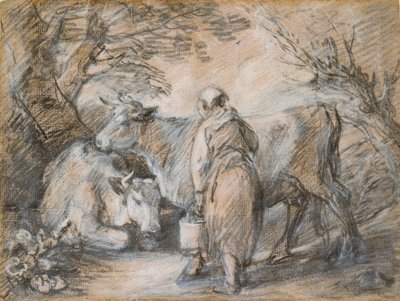 Lypsyneito kahdella lehmällä, 1700-luvun puoliväli tekijältä Thomas Gainsborough