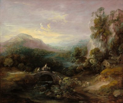 Vuoristomaisema sillalla, c. 17831784. tekijältä Thomas Gainsborough