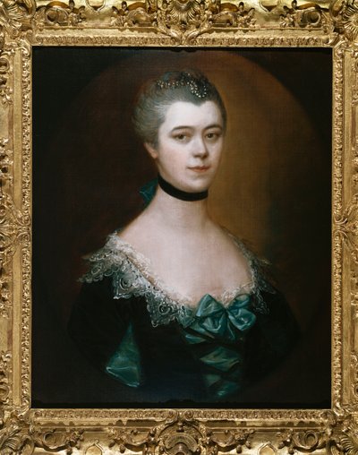 Muotokuva Sussexin kreivitärestä, rintakuva, sinisessä mekossa, jossa mustat päällykset tekijältä Thomas Gainsborough