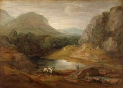 "Kivellinen maisema sillalla", 1783-1785 tekijältä Thomas Gainsborough