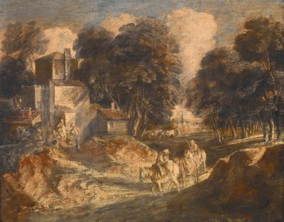 Waldlandschaft mit berittenen Bauern tekijältä Thomas Gainsborough