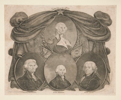 American Star, Washington, Jefferson, Madison ja Adams tekijältä Thomas Gimbrede
