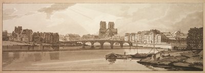 Valikoima 20 kauneimmasta näkymistä Pariisissa: Näkymä Pont de la Tournellen..., 1802. tekijältä Thomas Girtin