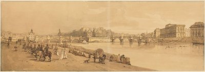 Näkymä Pont Neufille, rahapajalle jne.: taulu 8 tekijältä Thomas Girtin