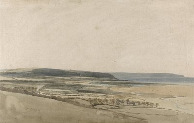 Taw-joen suistoalue, Devon, n. 1801 (akvarelli kynällä paperille) tekijältä Thomas Girtin