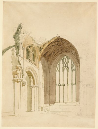 Melrose Abbey: itäikkuna tekijältä Thomas Girtin
