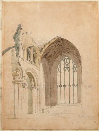 Melrose Abbey: The East Window, noin 1770-luku tekijältä Thomas Girtin