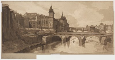 Valikoima 20 Pariisin kauneimmista näkymistä: Näkymä Pont au Changelle, 1802. tekijältä Thomas Girtin