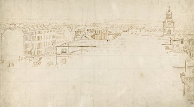 Luonnos Eidometropolisista, n. 1801 (muste paperille) tekijältä Thomas Girtin