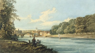 The New Walk, York, n. 1798 (kynä ja akvarelli paperille) tekijältä Thomas Girtin