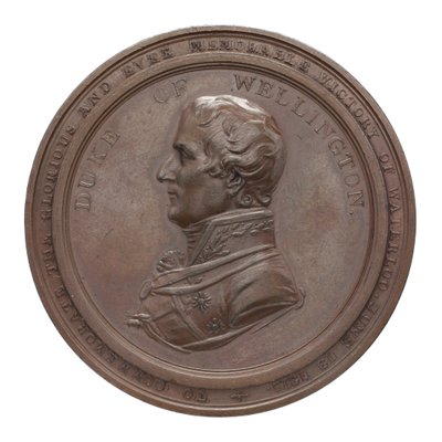 Mitali Wellingtonin ja Blücherin muistoksi Waterloossa, 1815 (pronssi) tekijältä Thomas Halliday