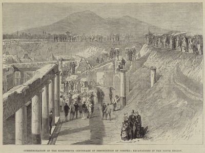 Pompejin tuhon 1800-vuotispäivän muisto, kaivaukset yhdeksännellä alueella tekijältä Thomas Harrington Wilson