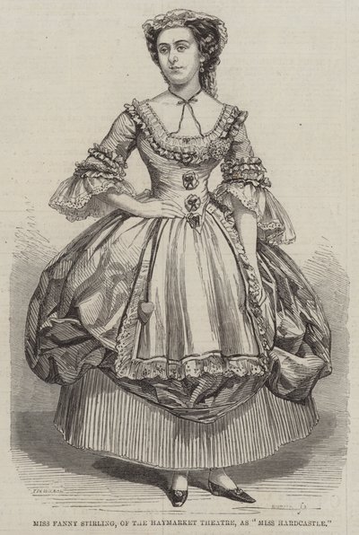 Neiti Fanny Stirling, Haymarket-teatterista, Miss Hardcastlen roolissa tekijältä Thomas Harrington Wilson