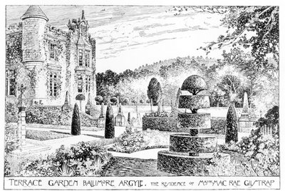 Terrace Garden Ballimore, Argyle, Thomas Mawsonin teoksesta "The Art and Craft of Garden Making", julkaistu 1900 (katso myös 171947) tekijältä Thomas Hayton Mawson