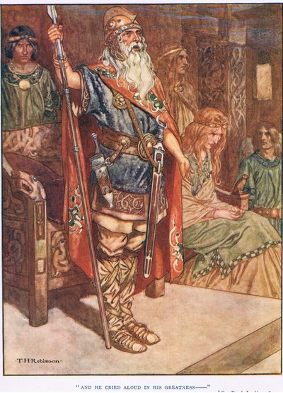 Ja hän huusi kovaan ääneen suuruudestaan (litho) tekijältä Thomas Heath Robinson