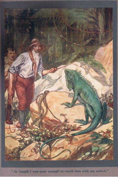 Lopulta olin tarpeeksi lähellä päästäkseni hänen luokseen kytkimelläni (värilitro). tekijältä Thomas Heath Robinson