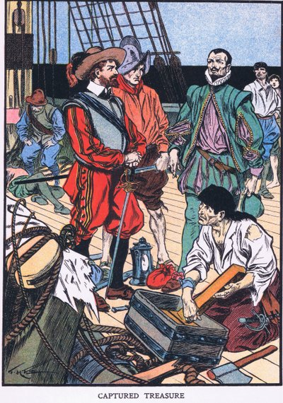 Kaapattu aarre (värilitro) tekijältä Thomas Heath Robinson