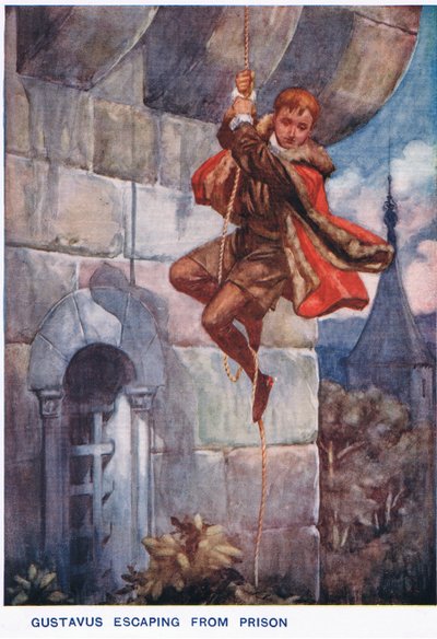 Gustavus pakenee vankilasta tekijältä Thomas Heath Robinson