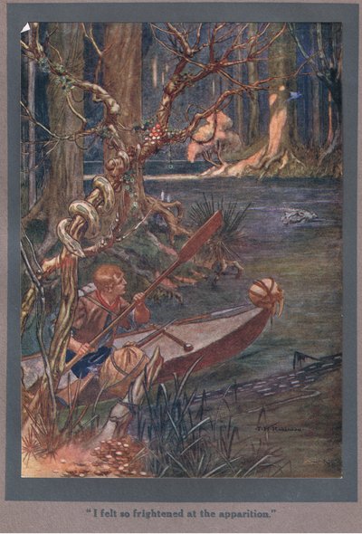 Olin niin peloissani ilmestyksestä (värilitografia). tekijältä Thomas Heath Robinson