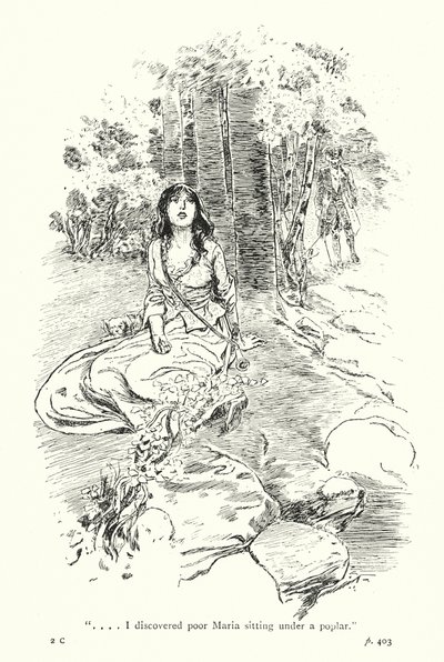 Kuvitus Laurence Sternen teokseen A Sentimental Journey (litografia). tekijältä Thomas Heath Robinson