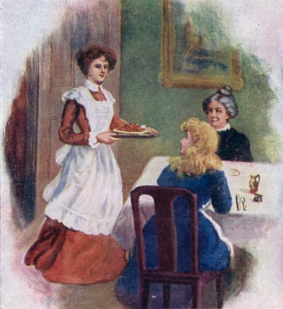 Kuvitus Louisa M Alcottin kirjaan Good Wives (värilitografia). tekijältä Thomas Heath Robinson
