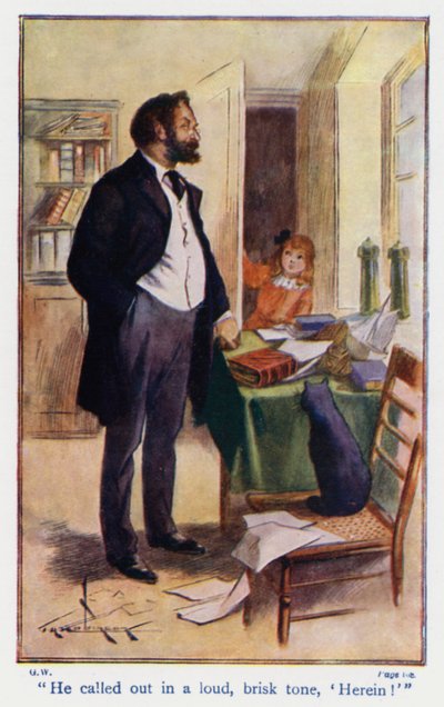 Kuvitus Louisa M Alcottin kirjaan Good Wives (värilitografia). tekijältä Thomas Heath Robinson